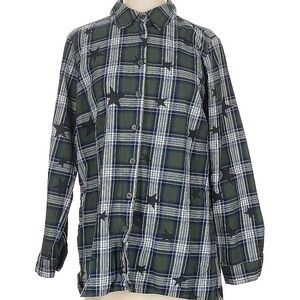 Women’s Joan Rivers Green Plaid Shirt - Size Small